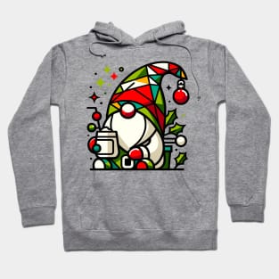 Festive Gnome Enjoying Eggnog Hoodie